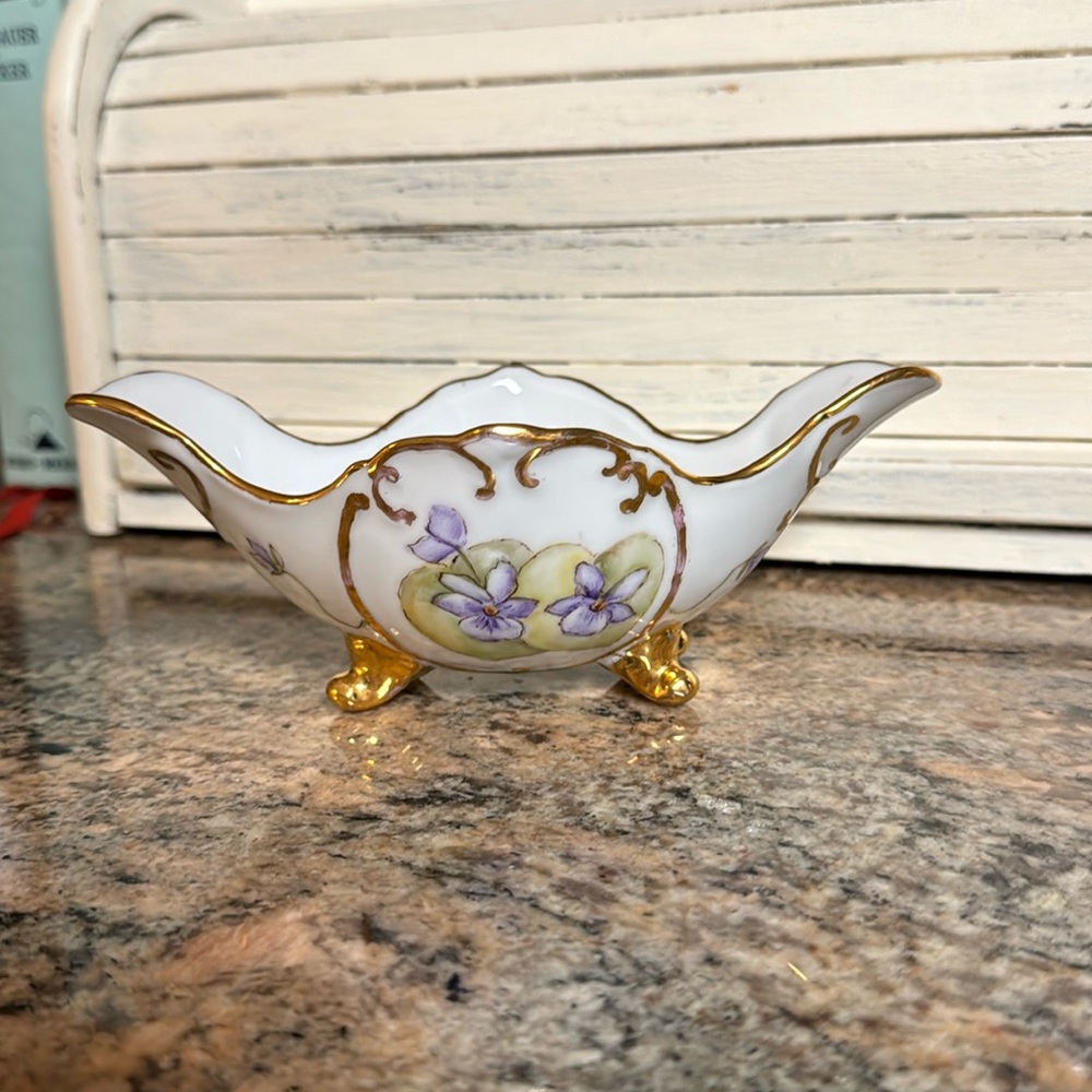 Victorian Floral Porcelain Dish